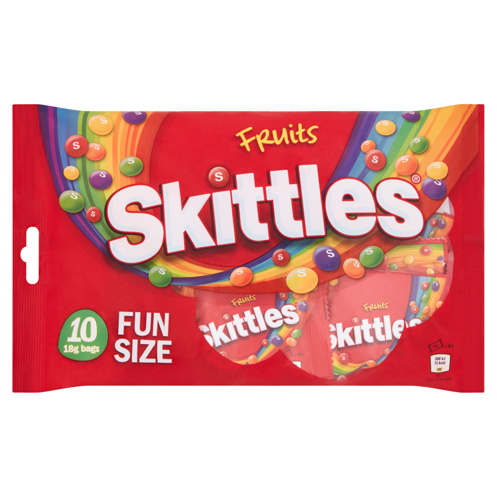 SKITTLES Fruits Sweets Fun Size Bags Multipack 10 x 18g
