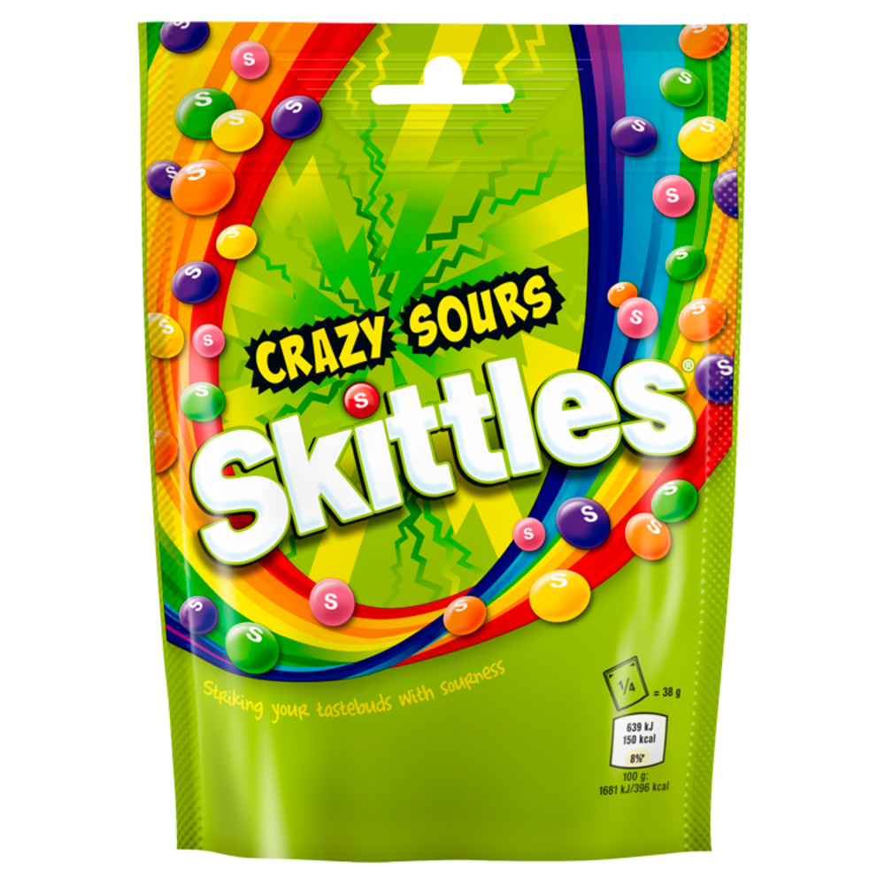 SKITTLES Crazy Sours Sweets Bag 152g
