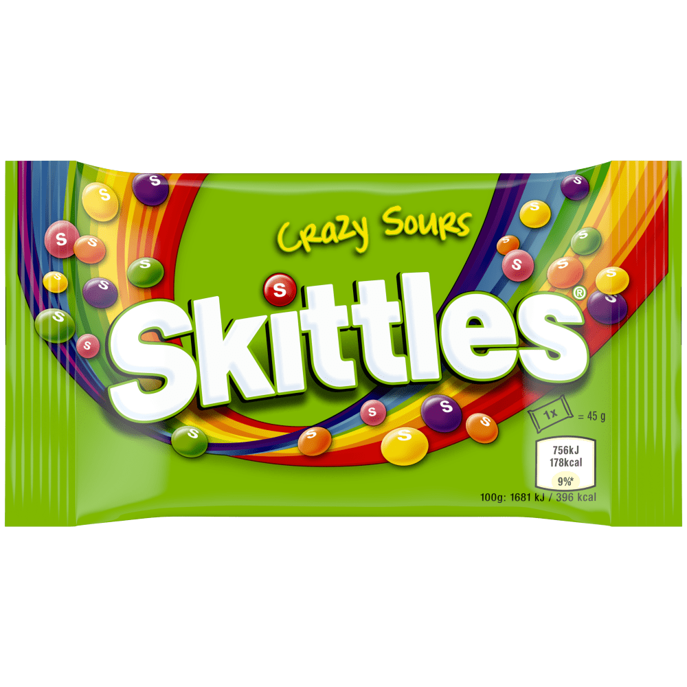 SKITTLES Crazy Sours Sweets Bag 45g